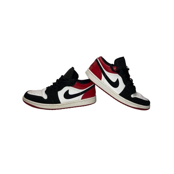 Nike Air Jordan 1 Low Black Toe Gym Red White Men’s Size 10 553558‑116 - Picture 9 of 12